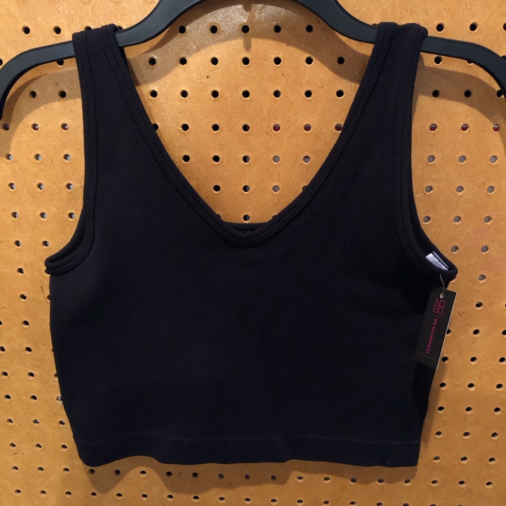 NWT No Boundaries Black Ribbed Crop Top Tank Top